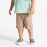 Baby boy's beige cotton and linen shorts with turn-ups Baby boy's beige cotton and linen shorts with turn-ups