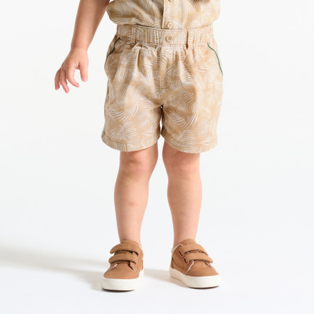 Bermuda imprimé coton fantaisie beige bébé garçon Bermuda imprimé coton fantaisie beige bébé garçon