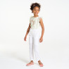 Girl's white ruffle vest top with hummingbird motif Girl's white ruffle vest top with hummingbird motif