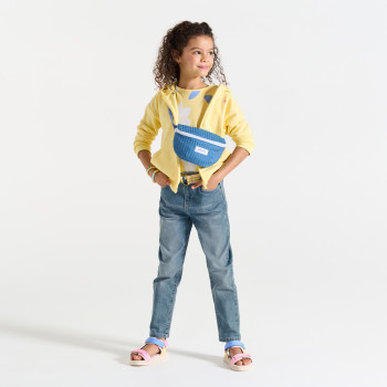 Jean boyfriend délavé bleu Fille