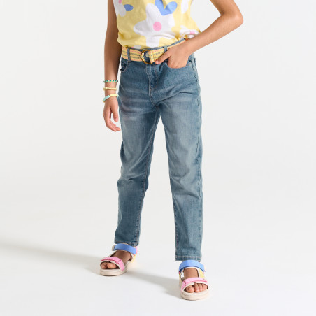 Jean boyfriend délavé bleu Fille Jean boyfriend délavé bleu Fille