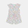 Combi courte légère imprimée vert bébé fille Combi courte légère imprimée vert bébé fille