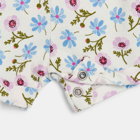 Combi courte légère imprimée vert bébé fille Combi courte légère imprimée vert bébé fille
