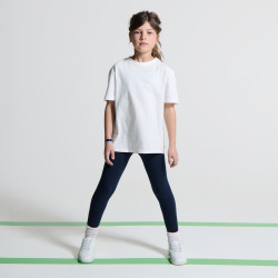 Leggings unis bleu fille
