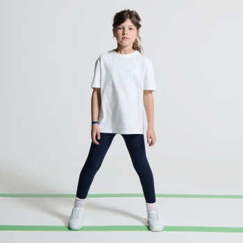 Leggings unis bleu fille
