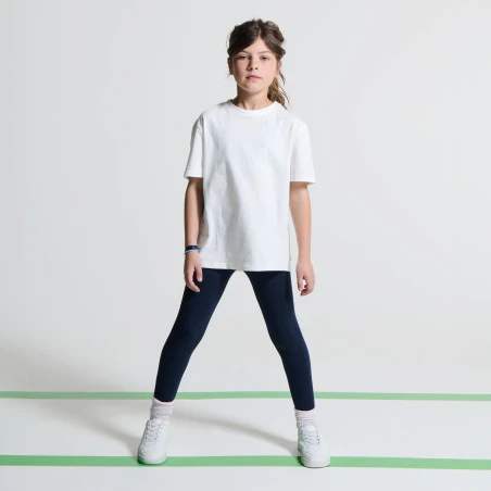 Leggings unis bleu fille