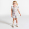 Combi courte légère imprimée vert bébé fille Combi courte légère imprimée vert bébé fille